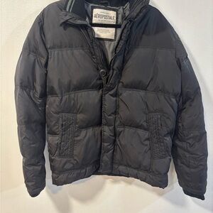 Aeropostale Men's Dark Gray Puffer Jacket
